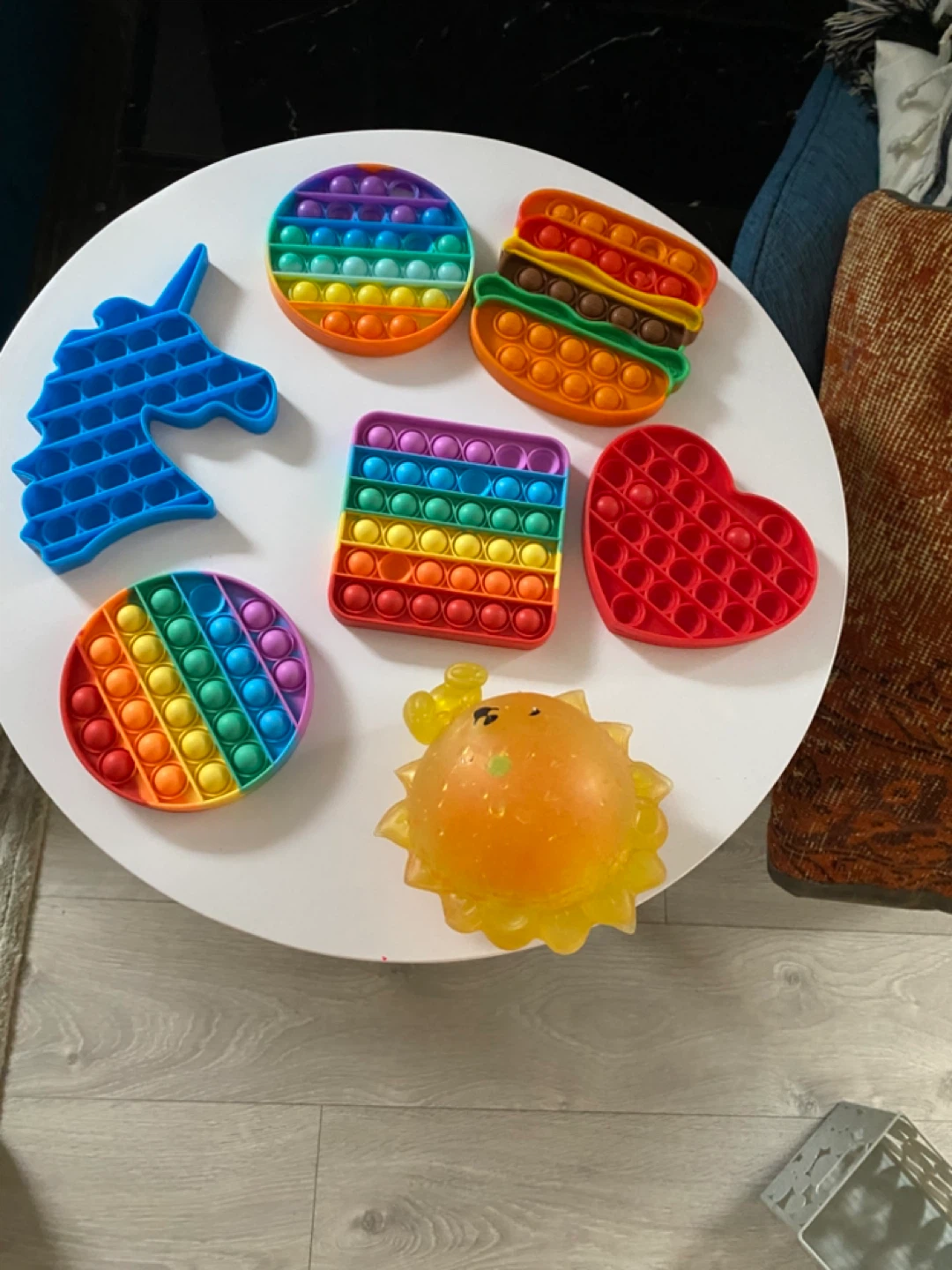 Pop It Fidget Toys Bundle - Unicorn, Burger, Hearts & More