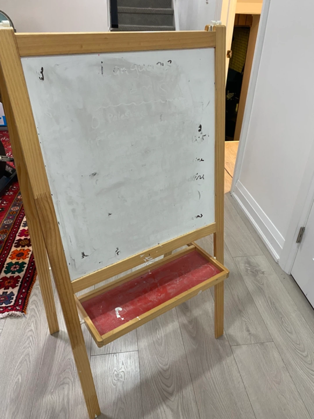 Wooden Easel Double-Sided Chalkboard Whiteboard - photo 2