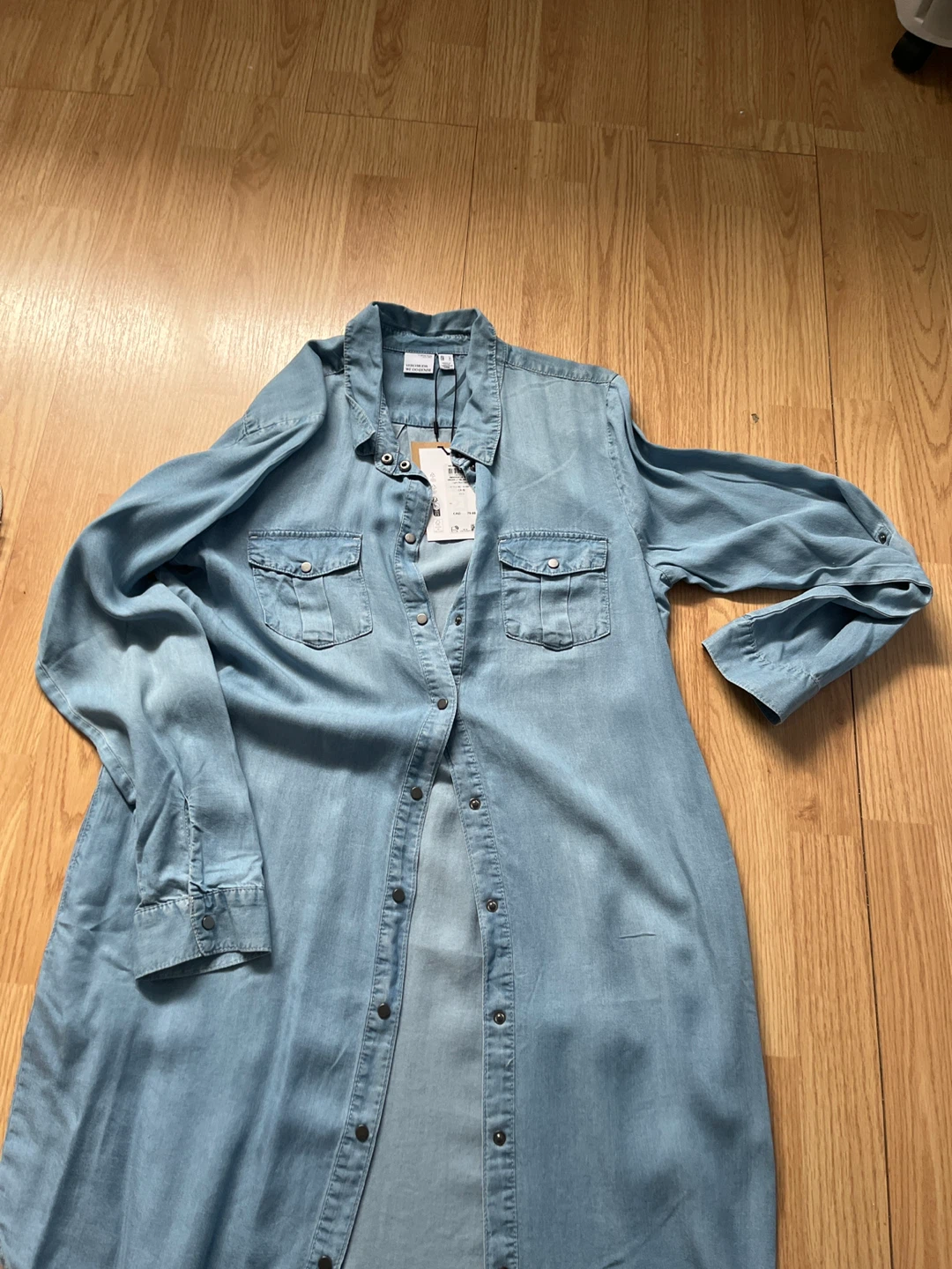 Veromoda Long Sleeve Denim Shirt Dress Size S - photo 2
