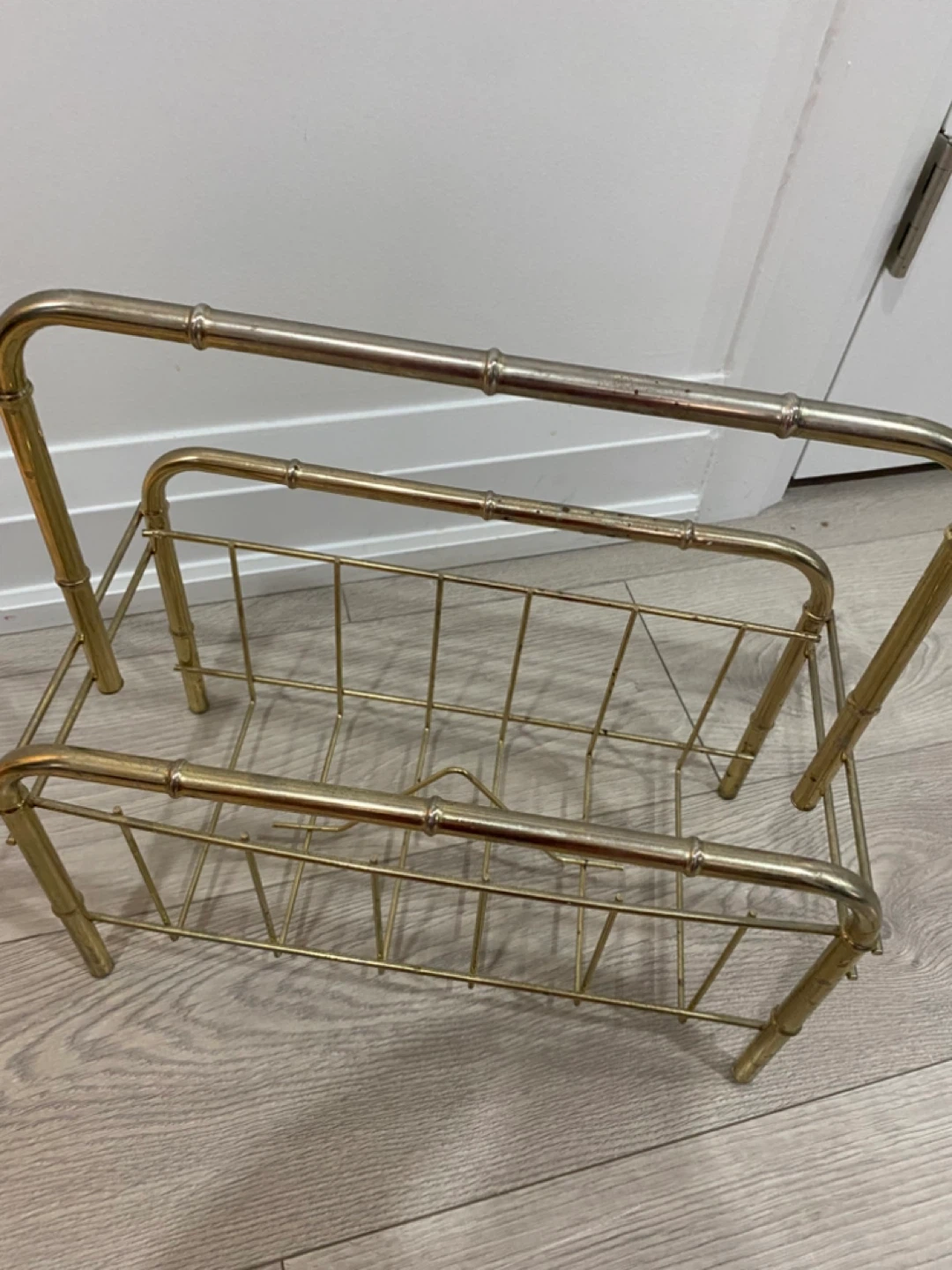 Vintage Brass Magazine Rack - photo 2