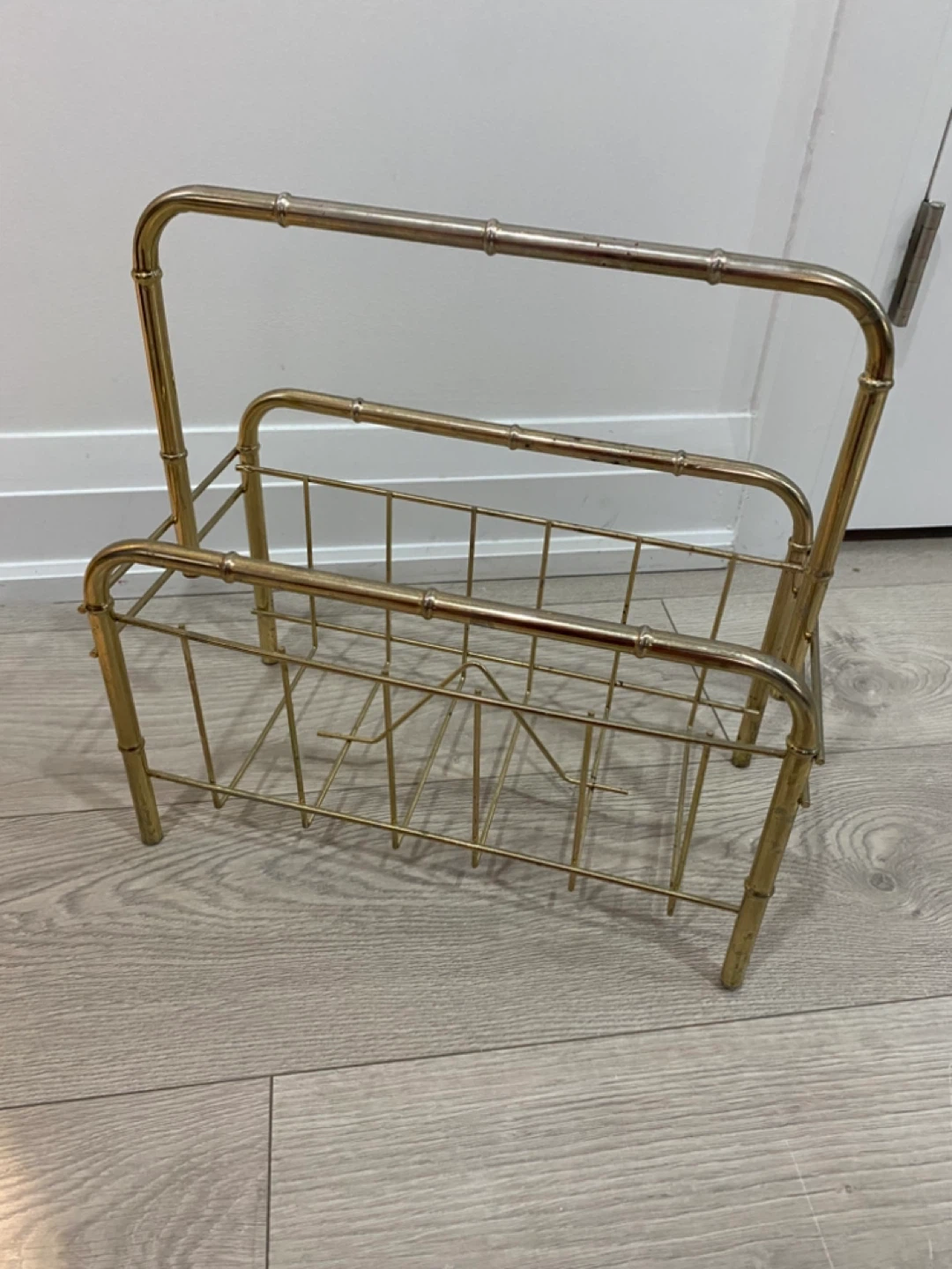 Vintage Brass Magazine Rack