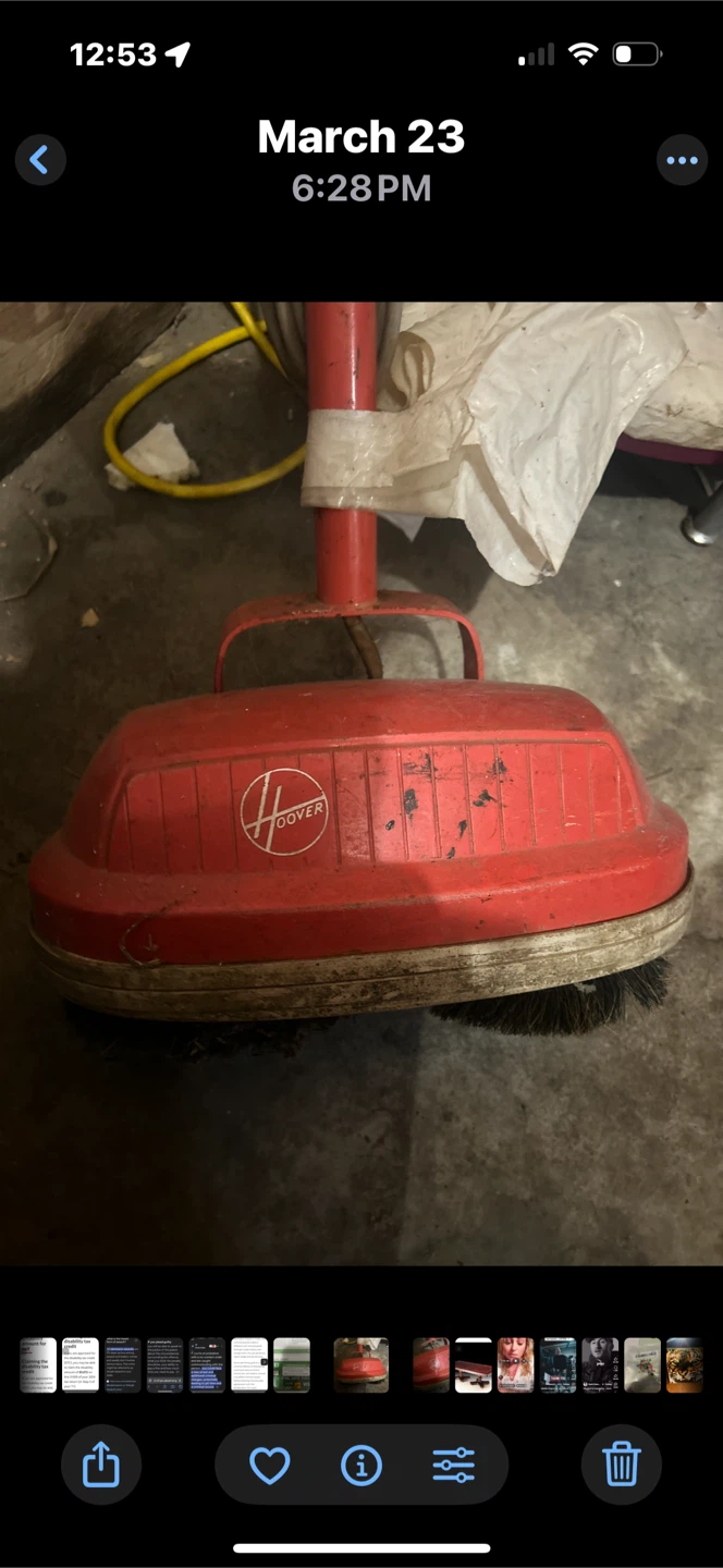 Vintage Red Hoover Floor Scrubber