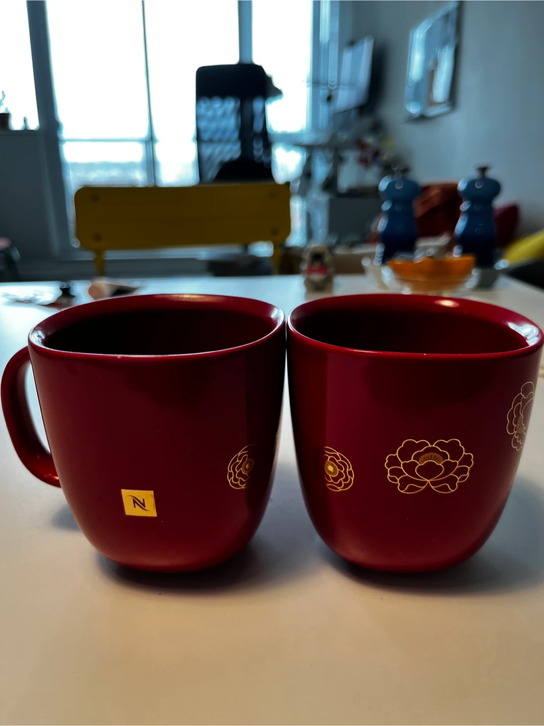 Nespresso Red Flower Mugs Set of 2 - photo 2