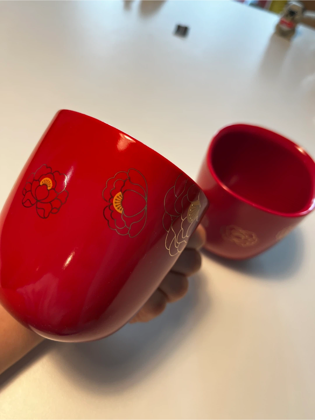 Nespresso Red Flower Mugs Set of 2 - photo 3