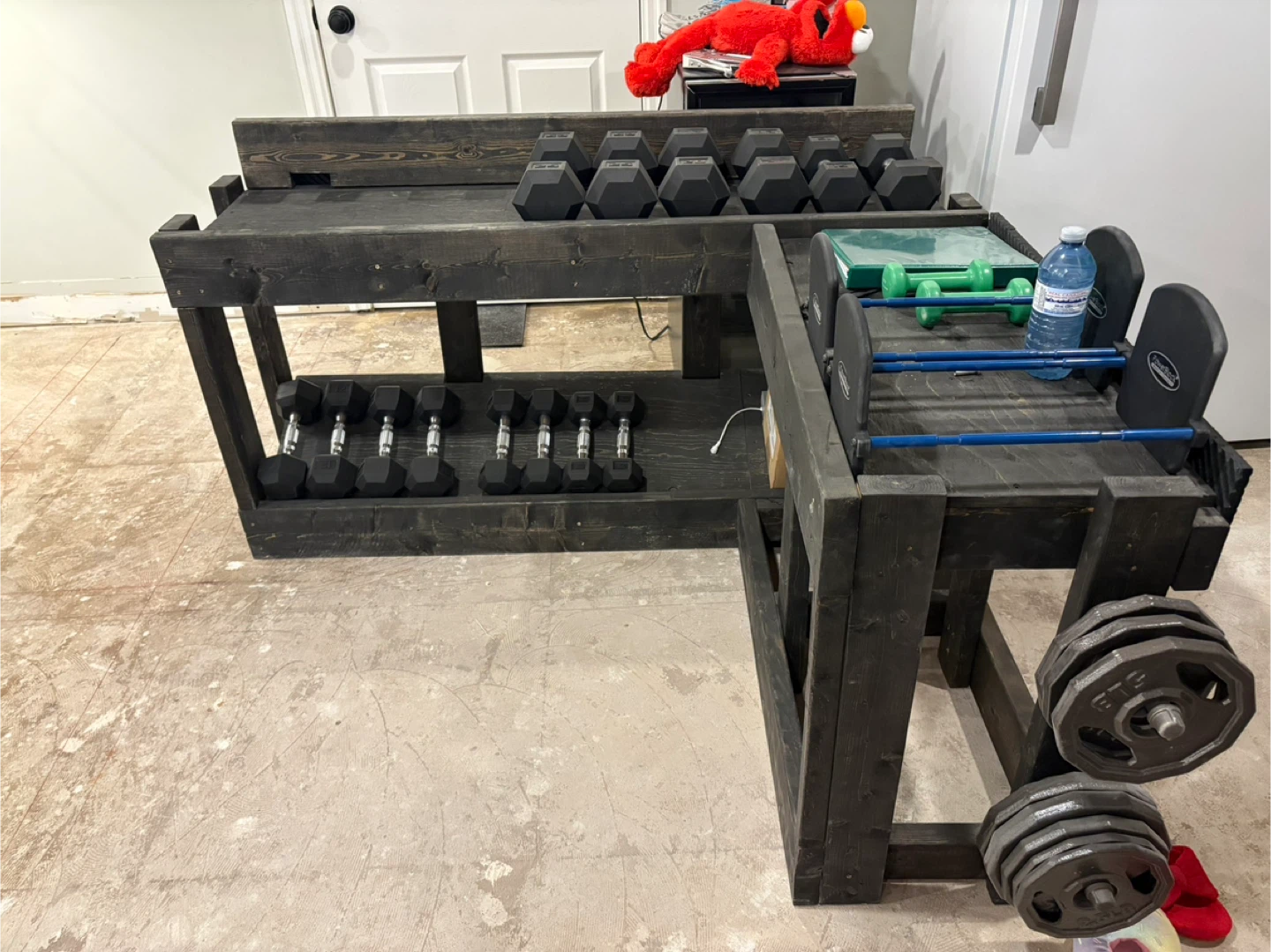 Dark Stained Wood Dumbbell Rack - photo 3