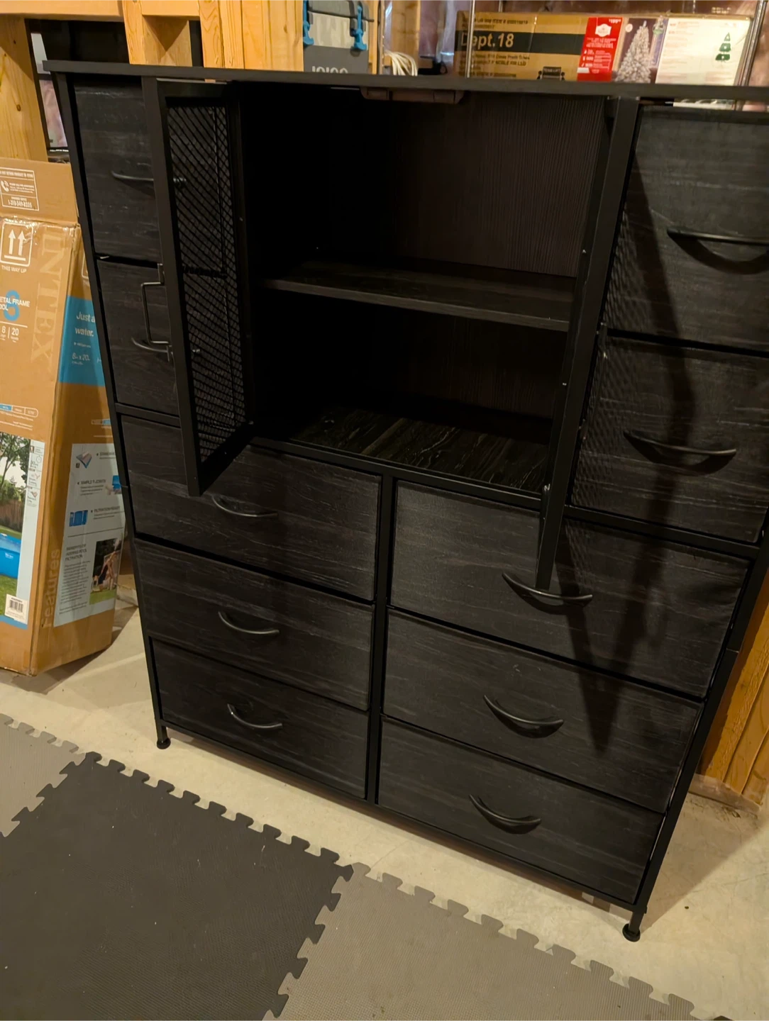 Black Dresser with 10 Drawers and Cabinet - photo 3