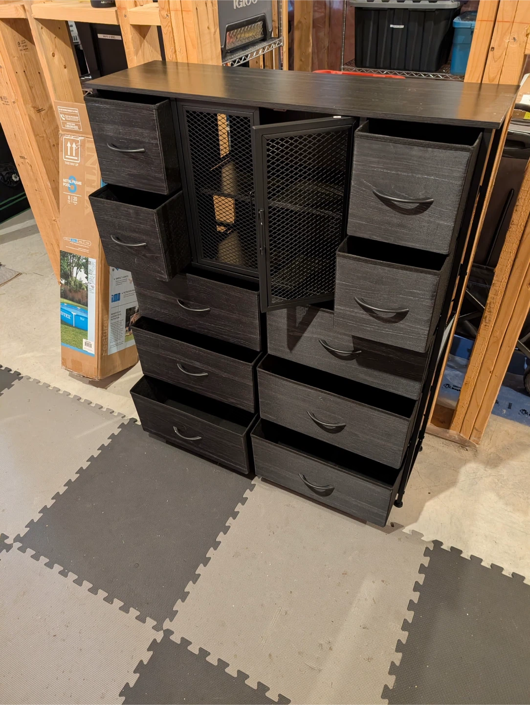 Black Dresser with 10 Drawers and Cabinet - photo 2