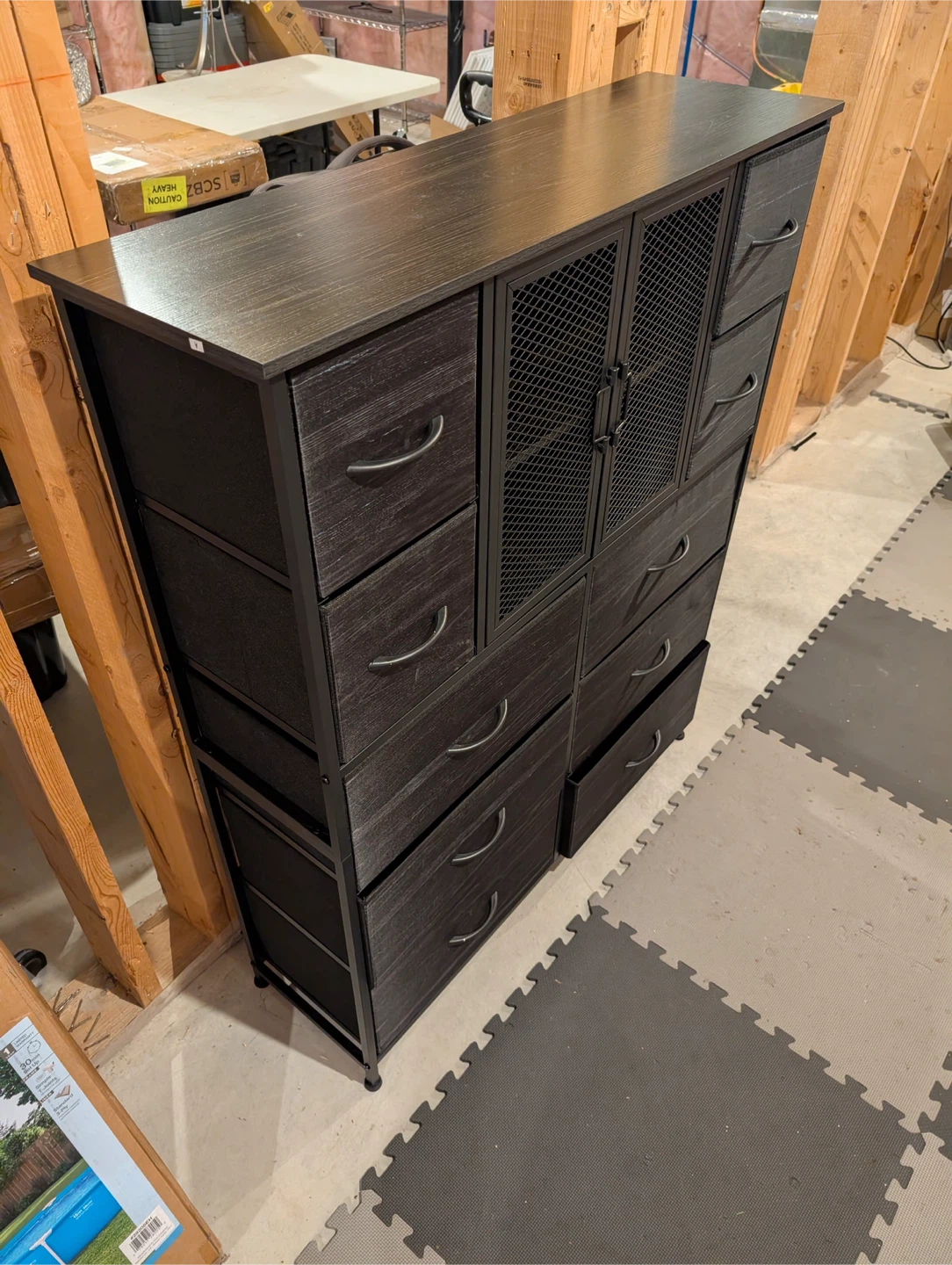 Black Dresser with 10 Drawers and Cabinet - photo 4
