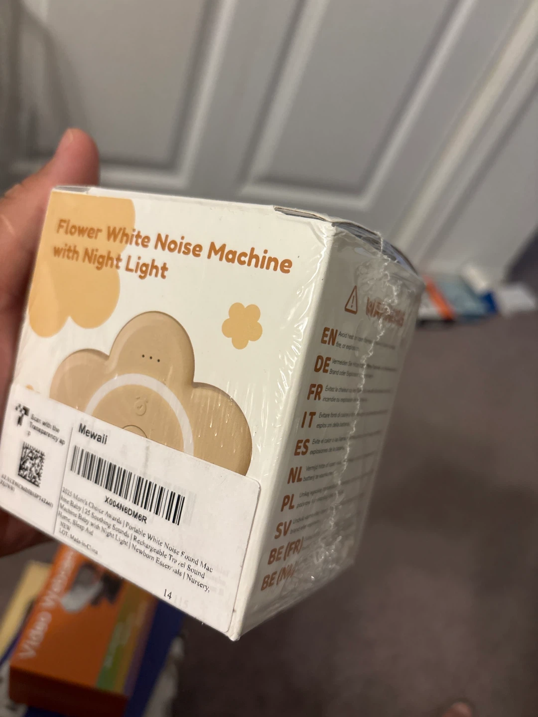Mewail Flower White Noise Machine with Night Light