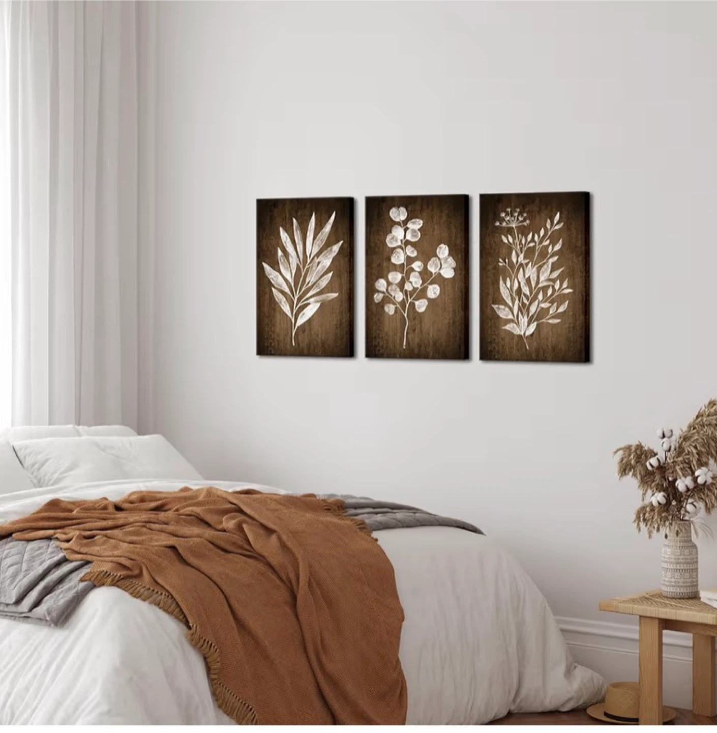 Rustic Botanical Wall Art Canvas- Set of 3 - photo 5