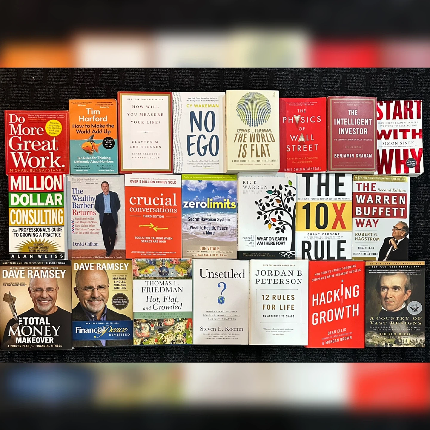The 10x rule, 12 rules for life, Total money makeover, and more