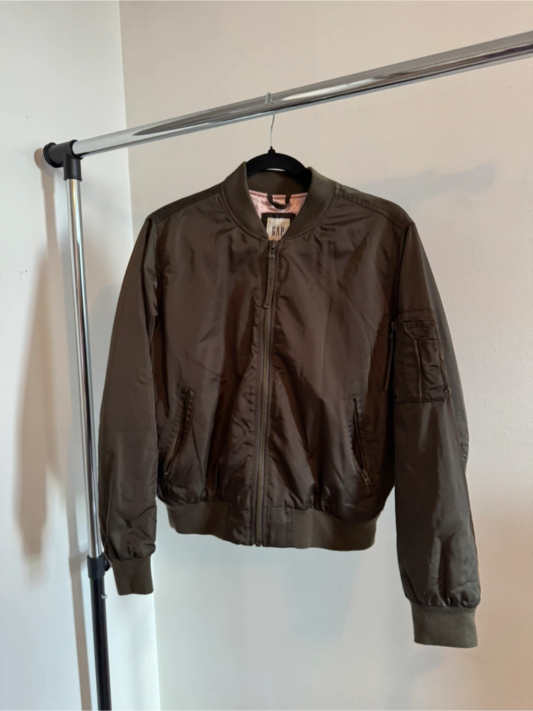 GAP Bomber Jacket - Olive Green - Size S - photo 4