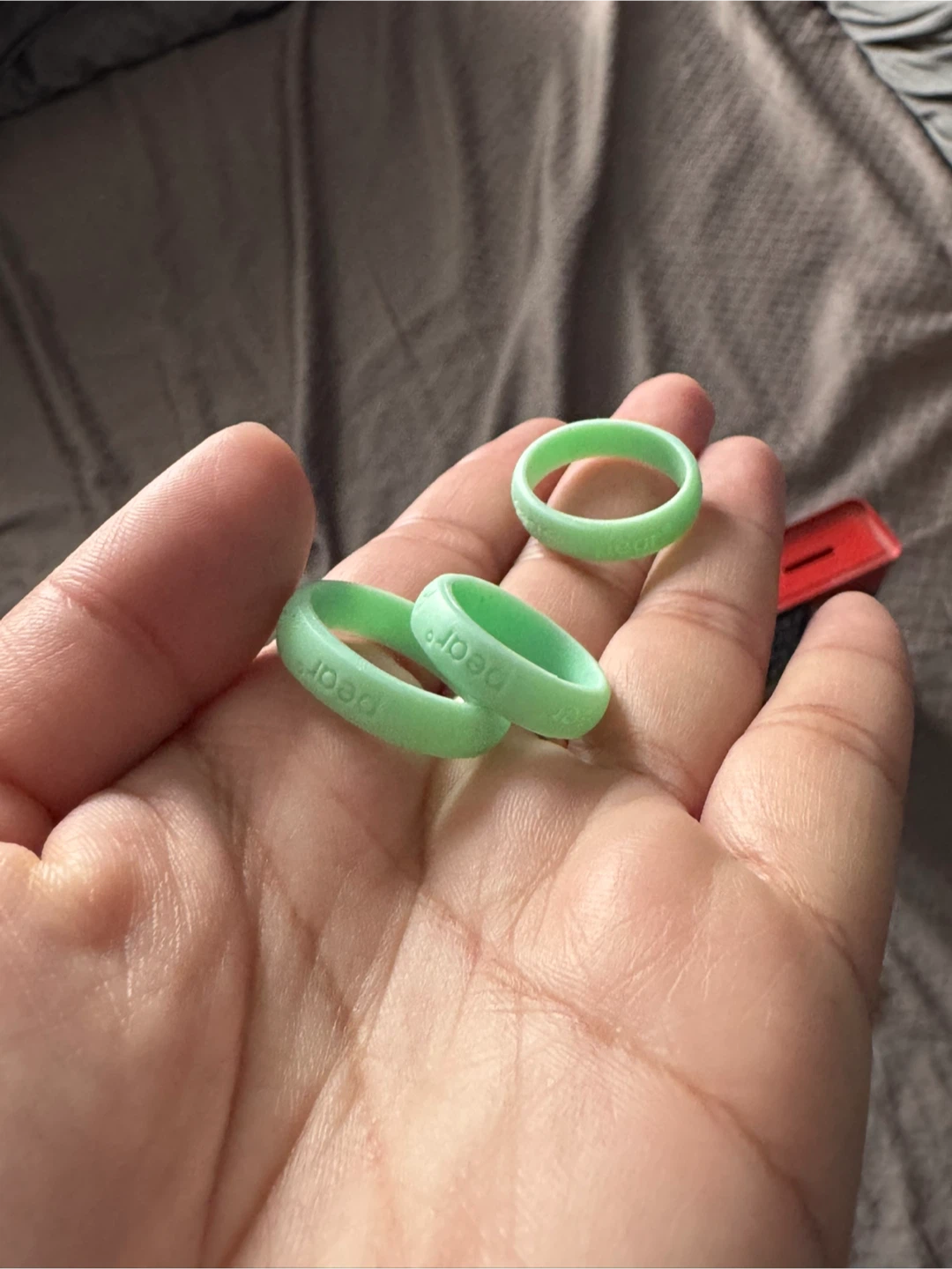 Pear Silicone Rings - Set of 3 - Mint Green