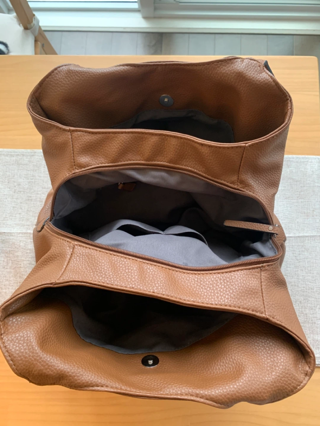 Brown Faux Leather Shoulder Bag - photo 3