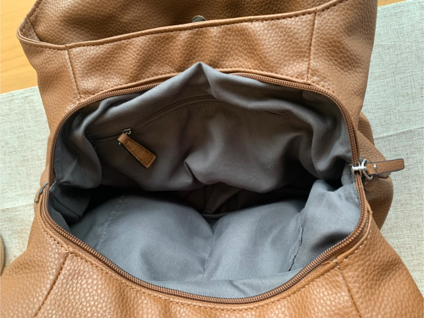 Brown Faux Leather Shoulder Bag - photo 4