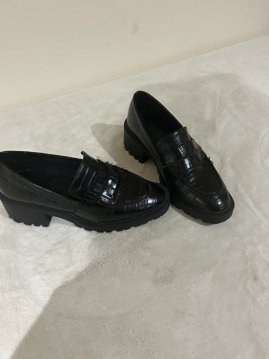 NEXT. Black Crocodile Loafers