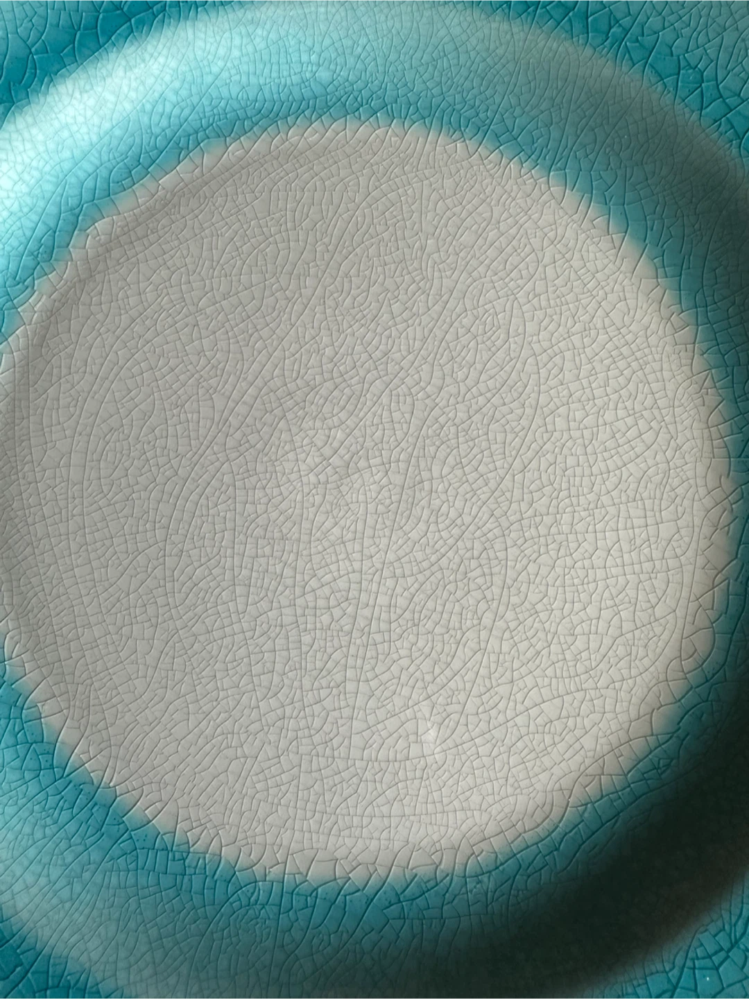 Set of 4 Ceramic mosaic Glazed dinner Plates -  aqua blue - photo 5