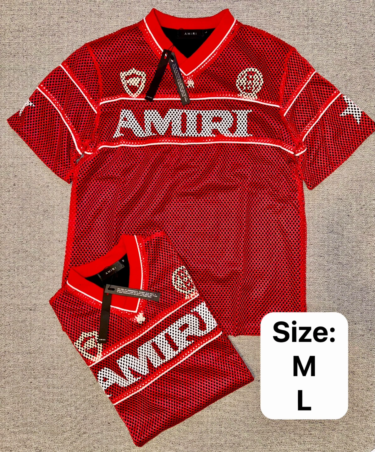 AMIRI Red Mesh Football Jersey - photo 2
