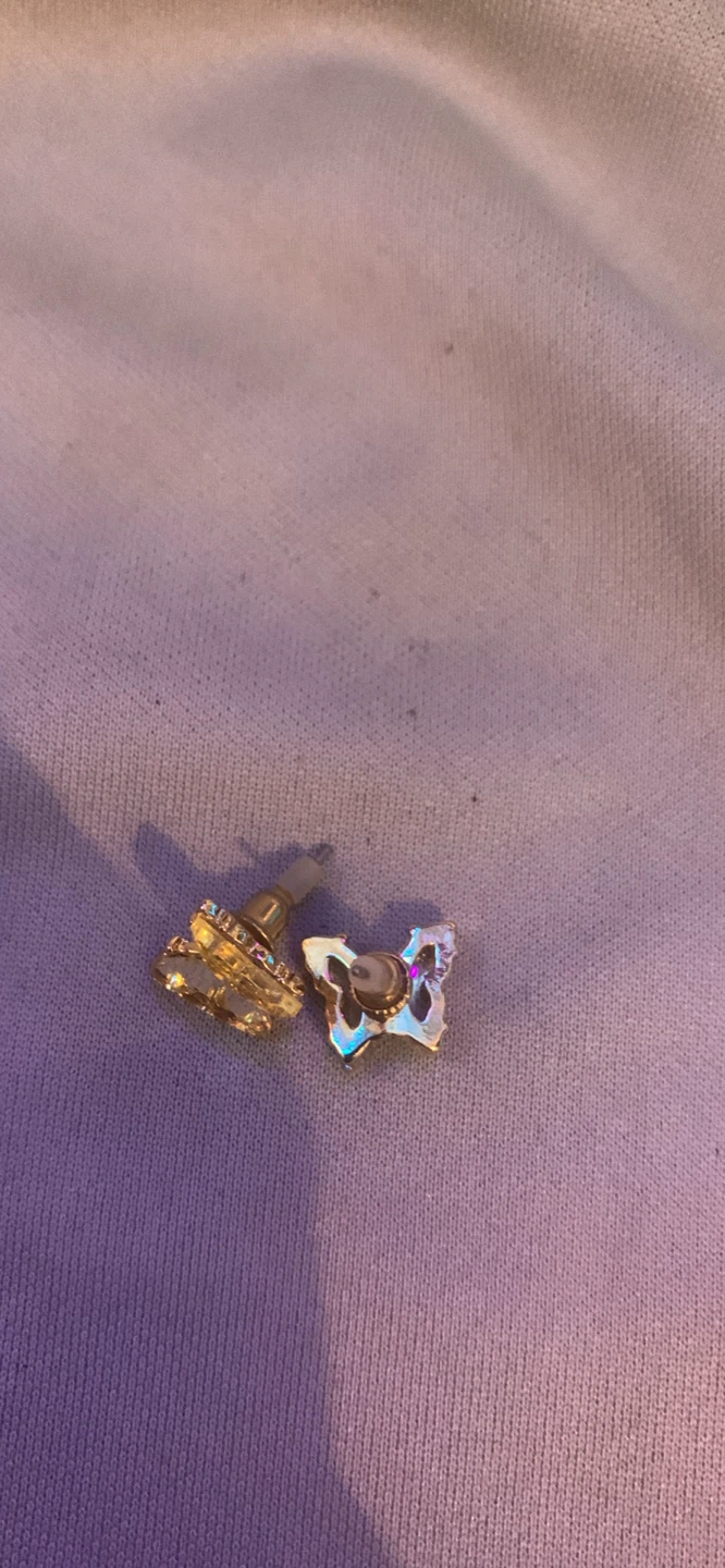 Gold Butterfly Stud Earrings - photo 2