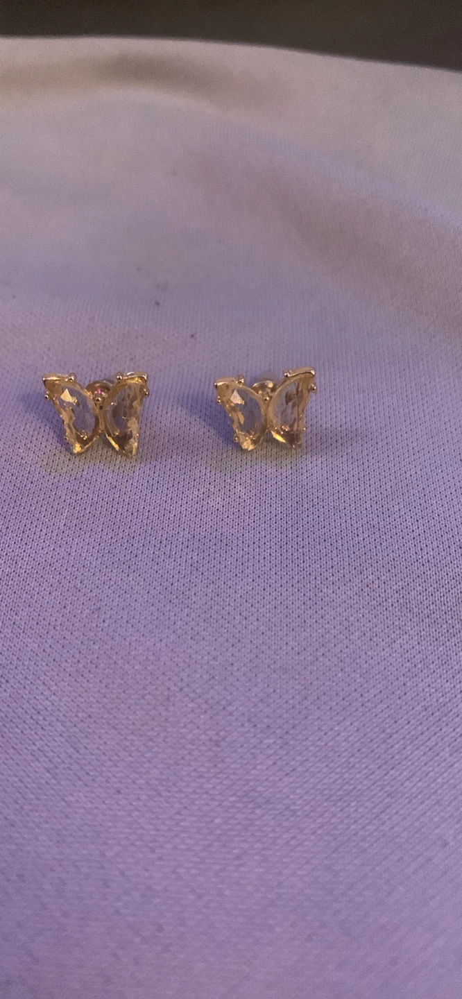 Gold Butterfly Stud Earrings