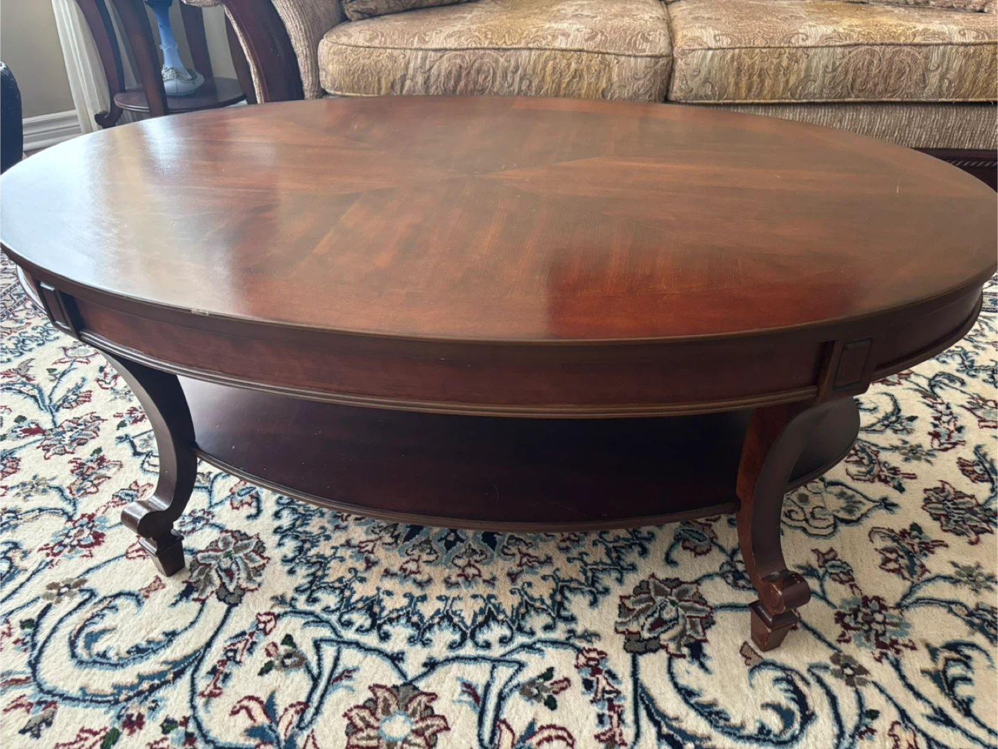 Oval Wood Coffee Table - photo 2