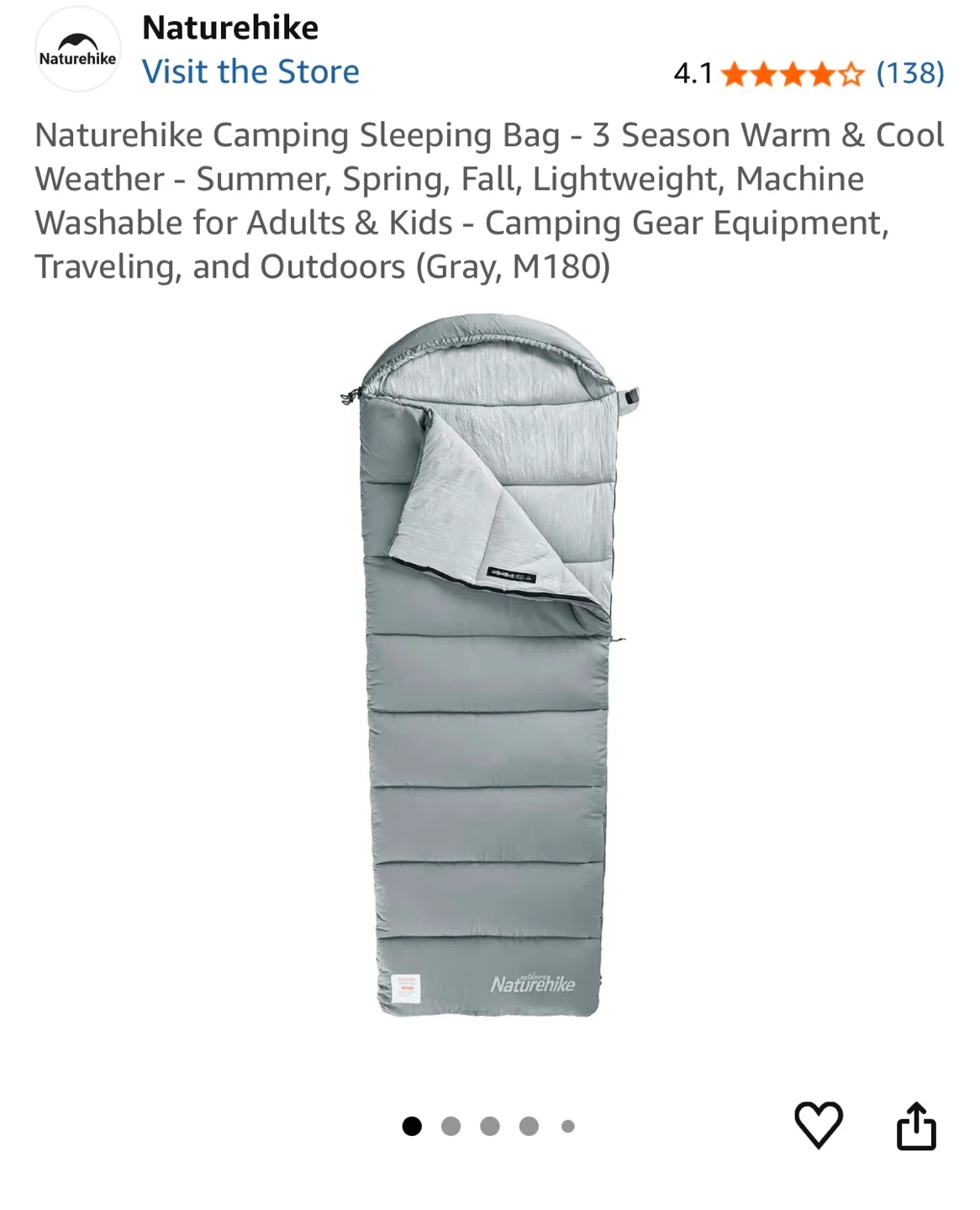 [Set of 2]Naturehike Camping Sleeping Bag - Gray, Khaki - photo 3