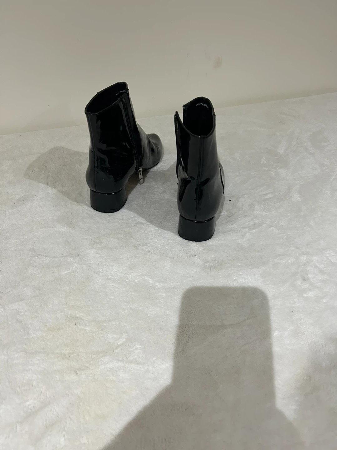 Leather Black Patent Ankle Boots - Size 36 - photo 2