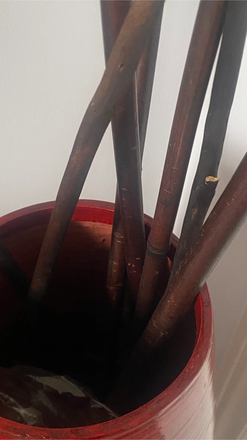 Large Red Decorative Vase with Branches - photo 4