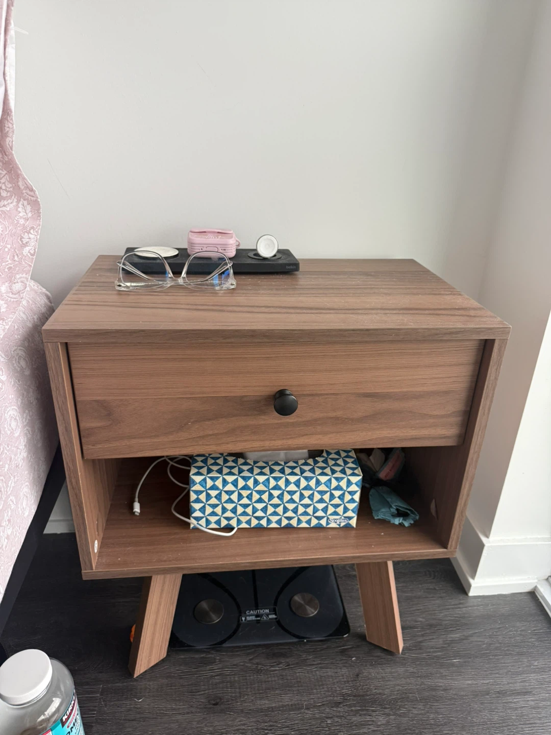 Wooden Nightstand with Drawer