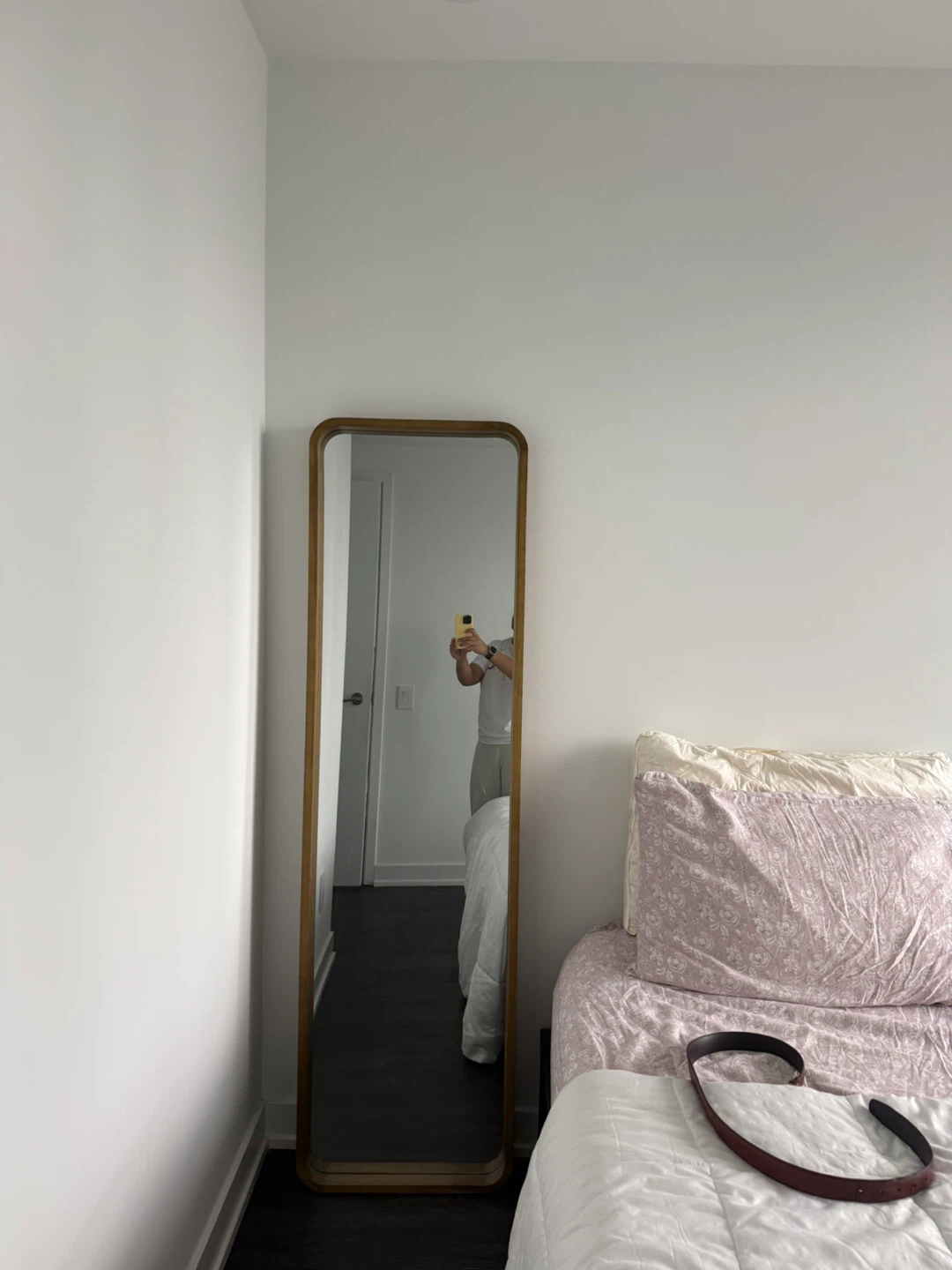 Full Length Mirror with Wood Frame