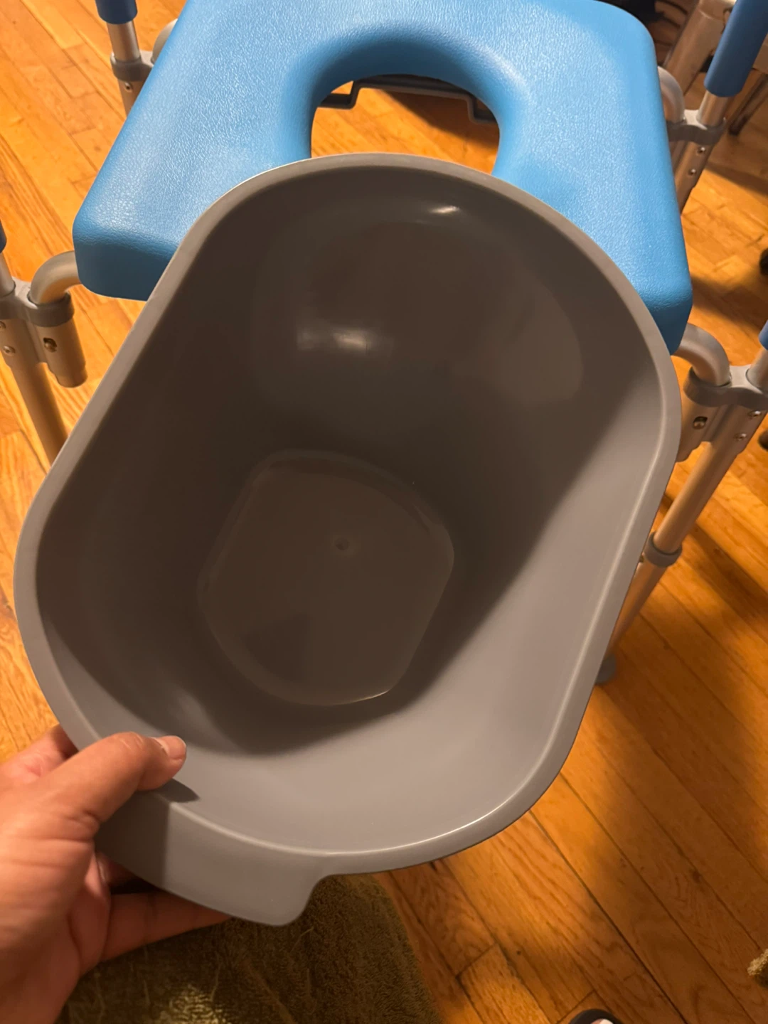 Blue Padded Toilet Seat Commode with Bucket - photo 2