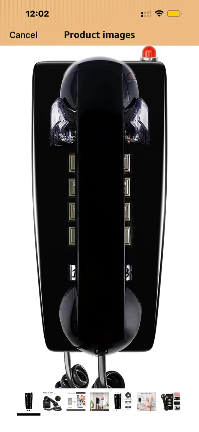 Black Wall Mount Rotary Dial Telephone - photo 2