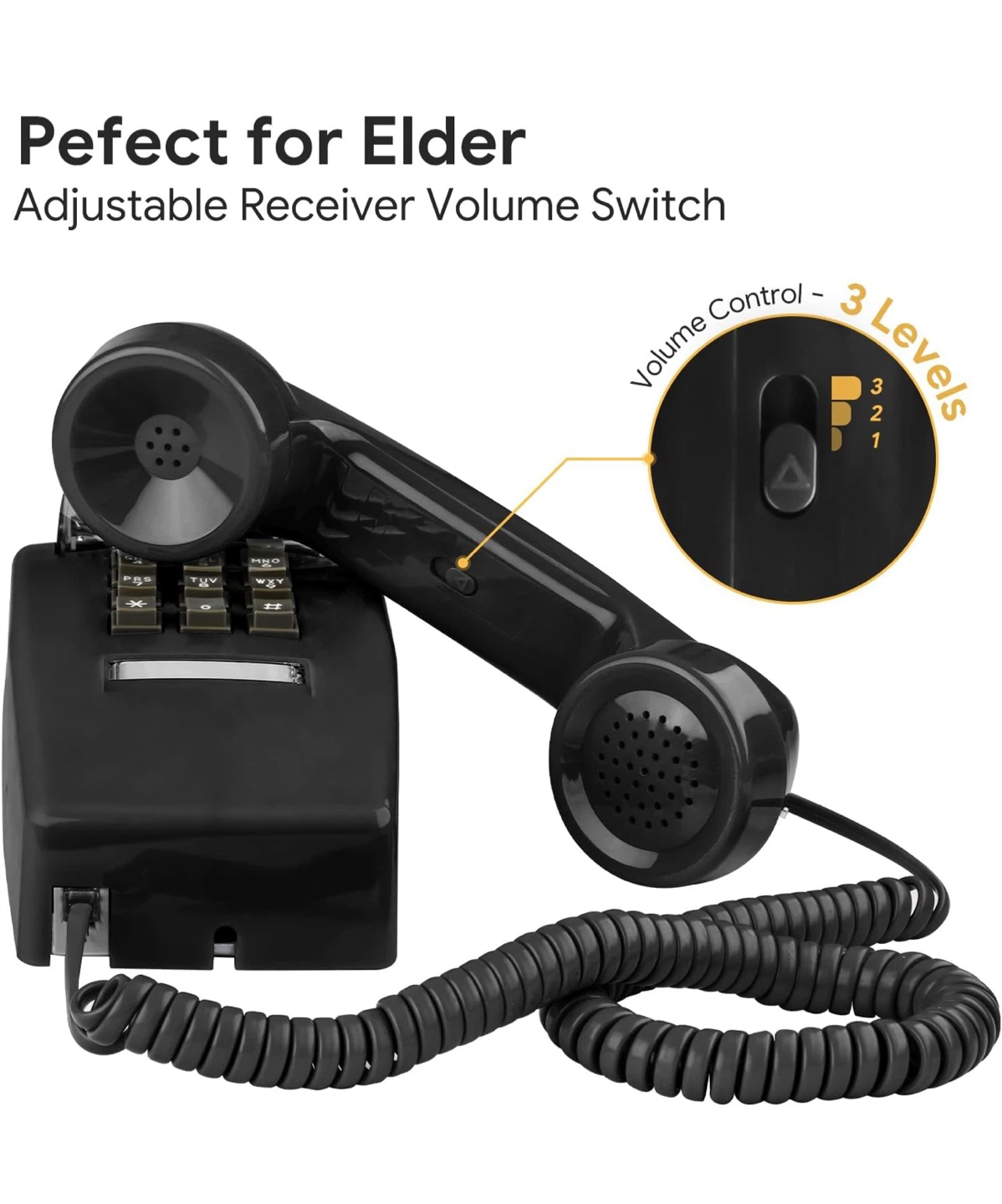 Black Wall Mount Rotary Dial Telephone - photo 3