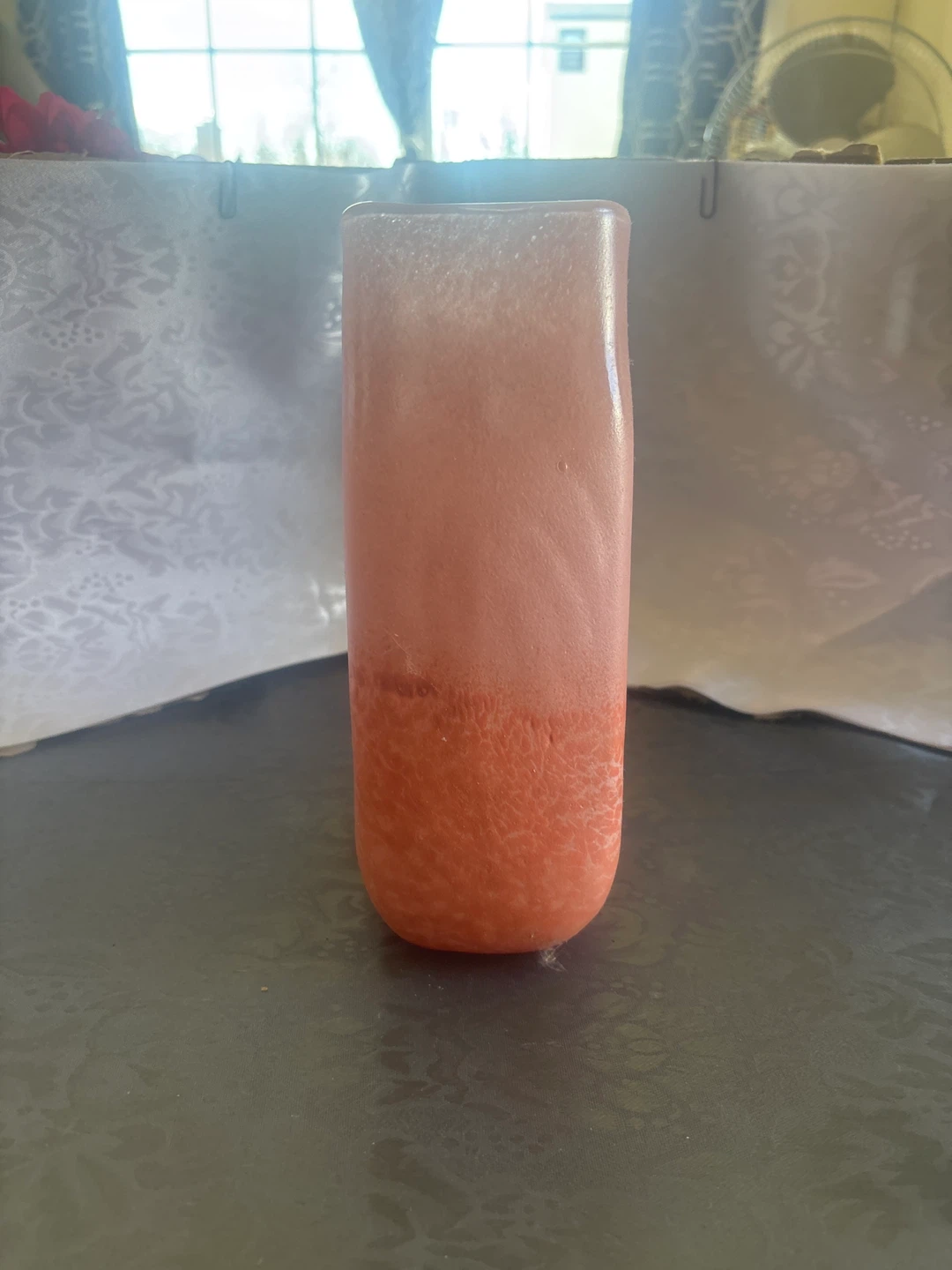Pink Ombre Frosted Glass Vase - photo 2