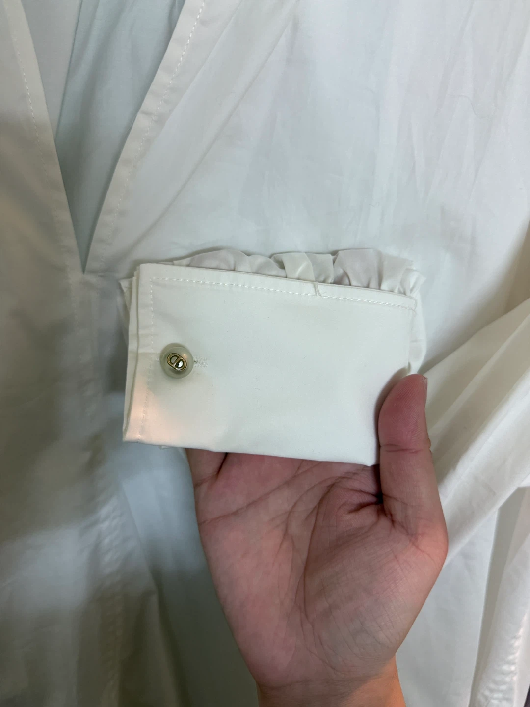 Christian Dior White Button-Up Shirt with Bee Logo - photo 5