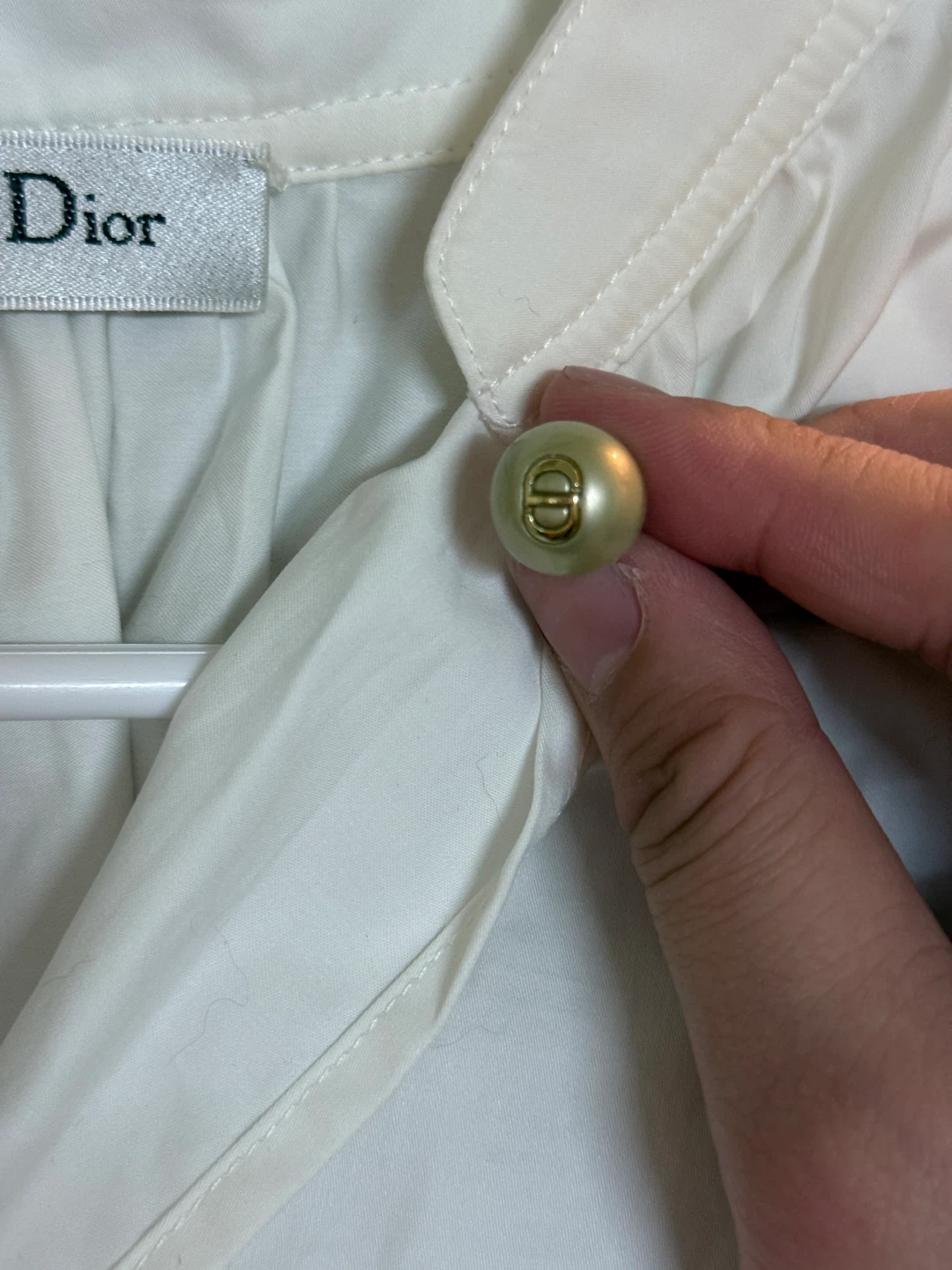 Christian Dior White Button-Up Shirt with Bee Logo - photo 3