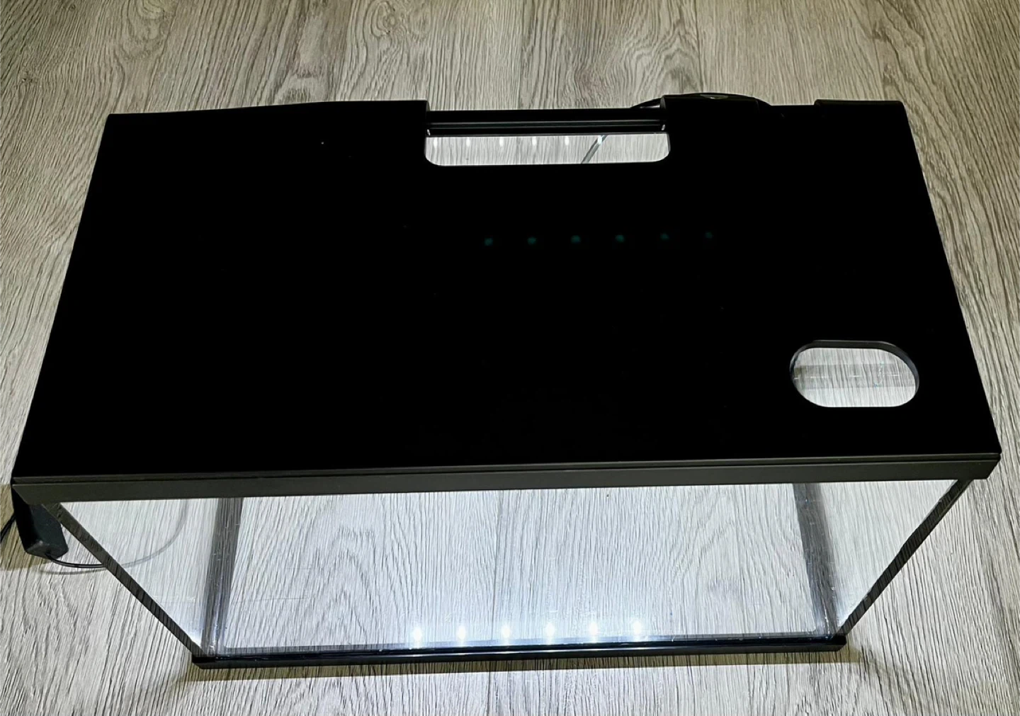 Black Aquarium Tank with LED Light - 5 gallon - photo 3