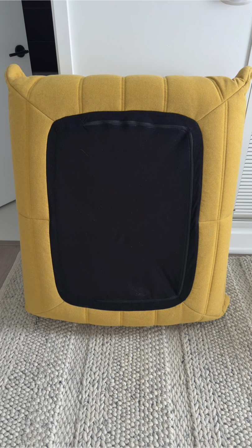 Yellow Ottoman/Beanbag - 90 x 60 x 30 cm - photo 4