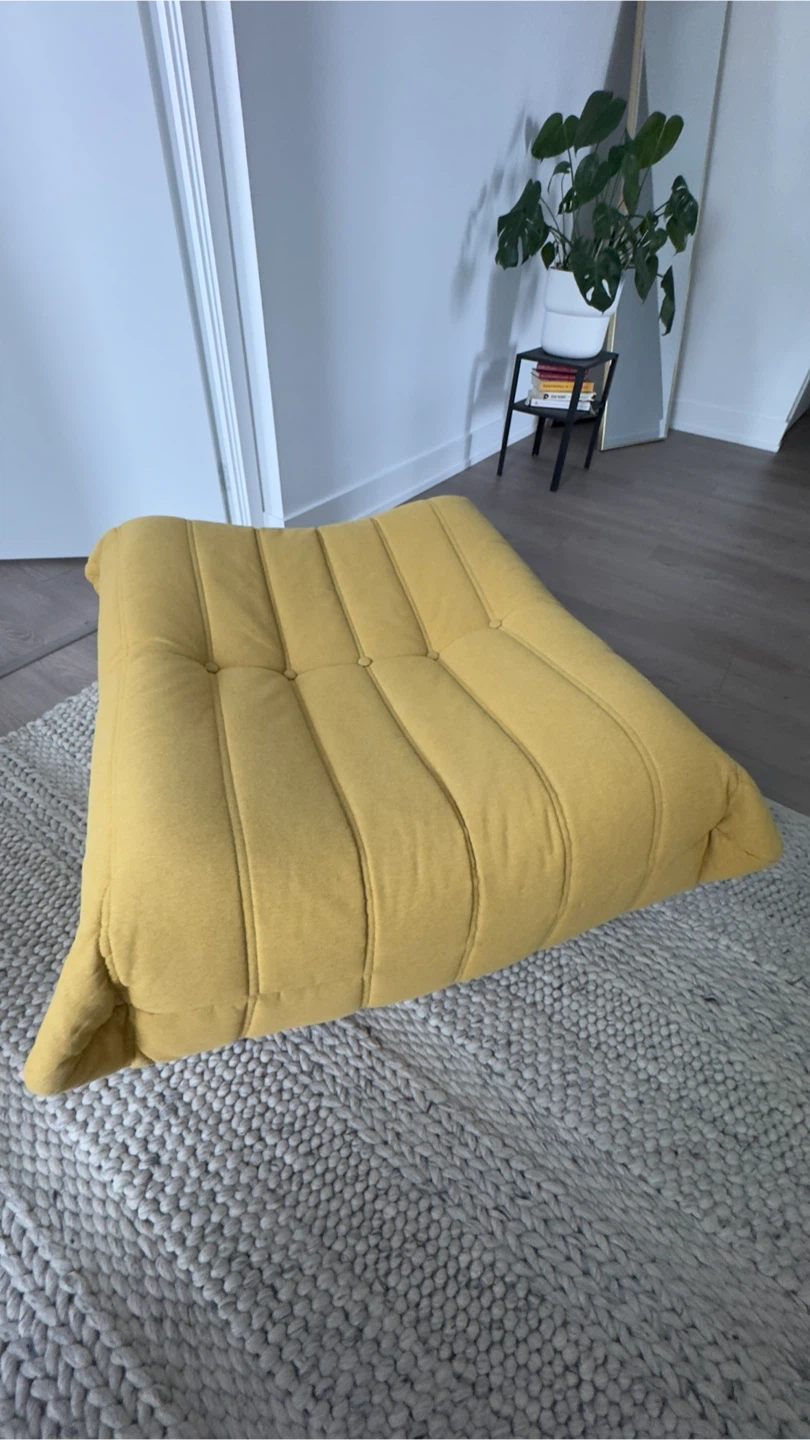 Yellow Ottoman/Beanbag - 90 x 60 x 30 cm - photo 2