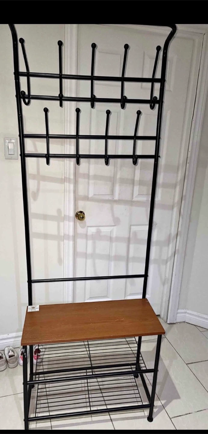 Hall Tree Coat Rack with Bench and Shoe Rack