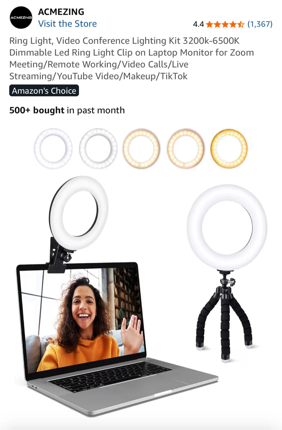 ACMezing Ring Light Video Conference Lighting Kit