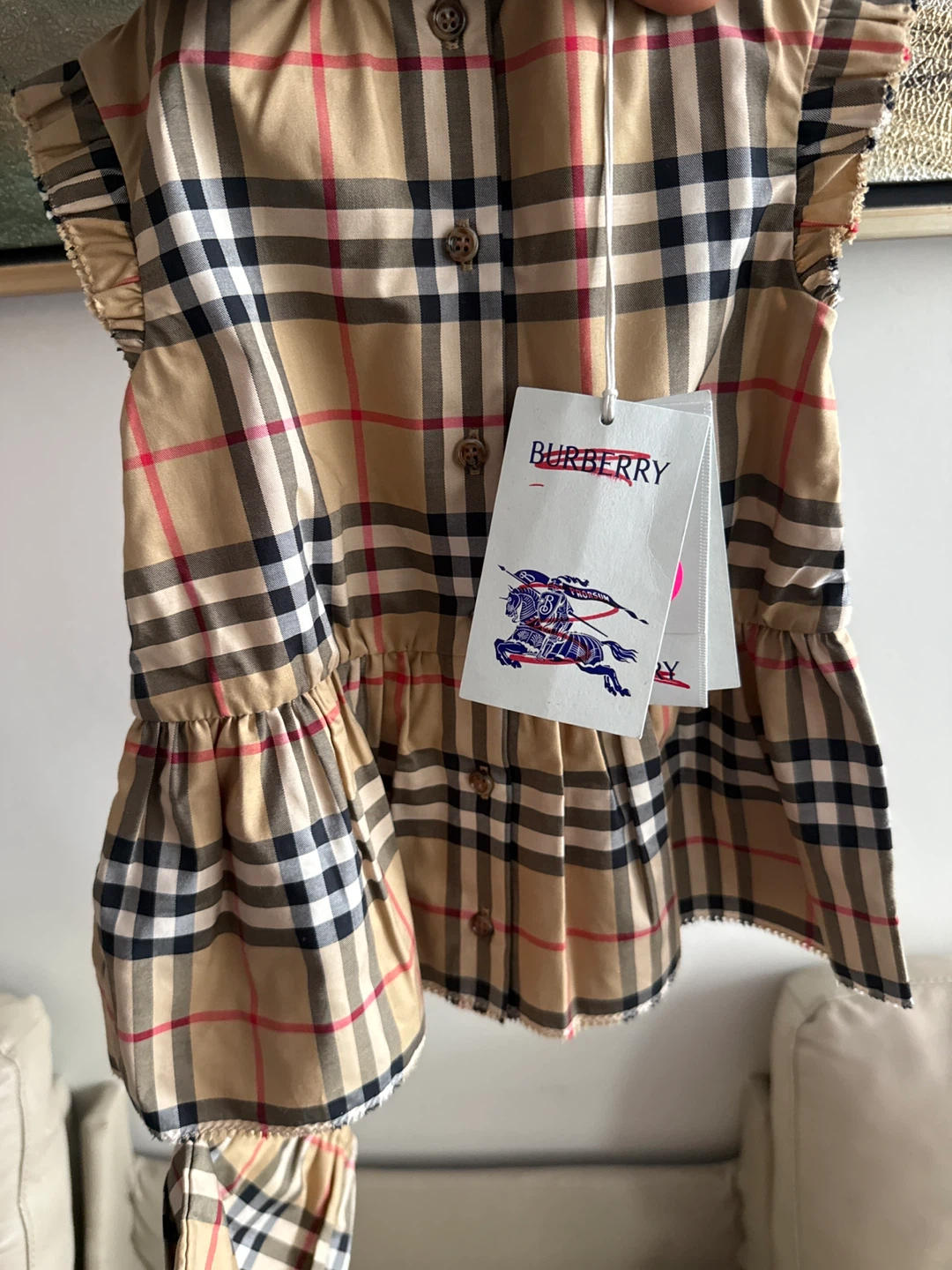Burberry Baby Dress and Diaper Cover Set - 6M - photo 4