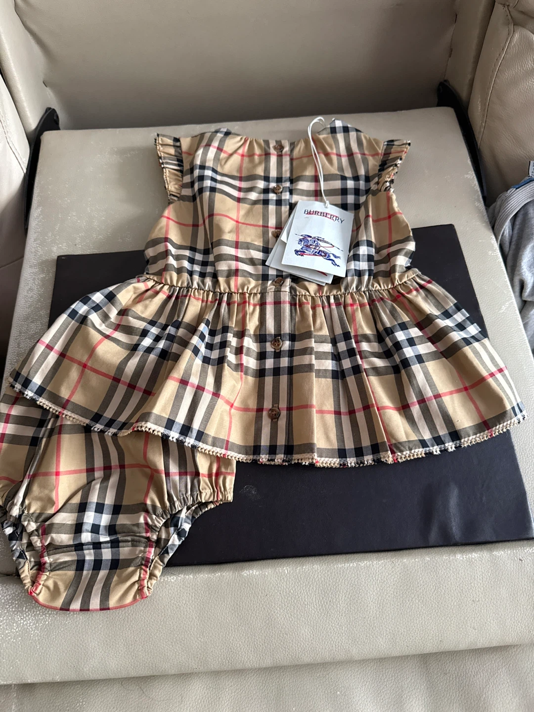 Burberry Baby Dress and Diaper Cover Set - 6M - photo 2