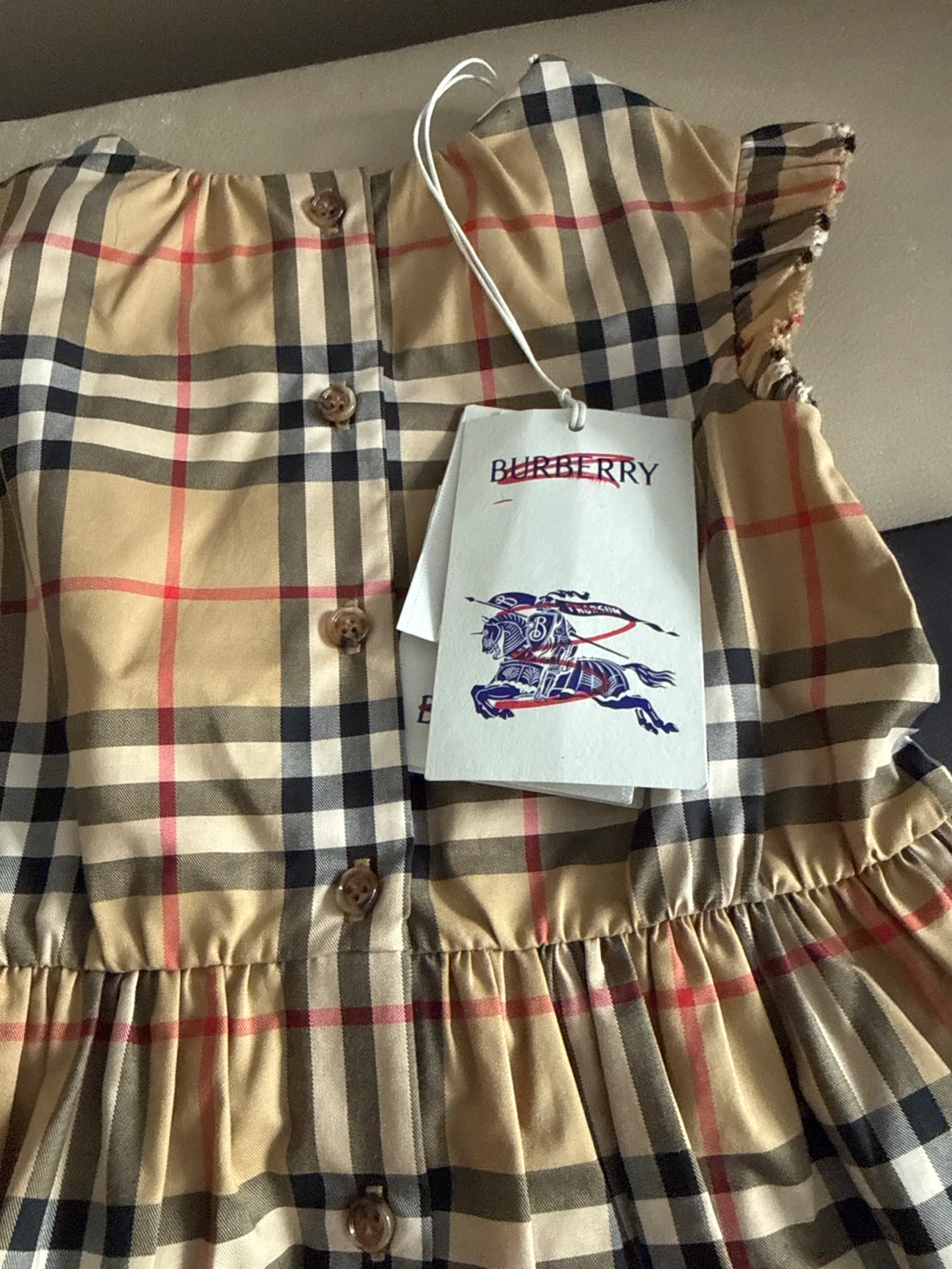 Burberry Baby Dress and Diaper Cover Set - 6M