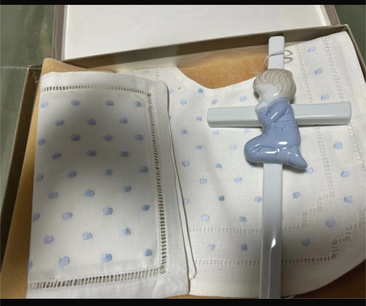 Elegant Baby Christening Bib and Shawl Set - photo 3