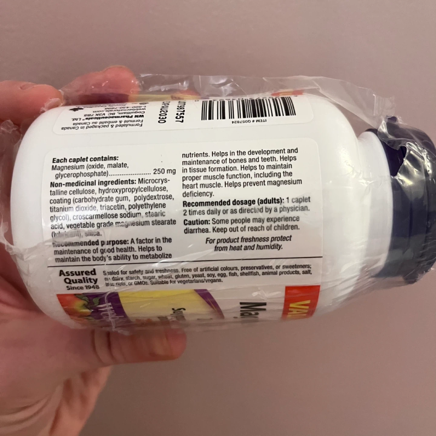 Webber Naturals Magnesium 250 mg Caplets - 210 Count - photo 3