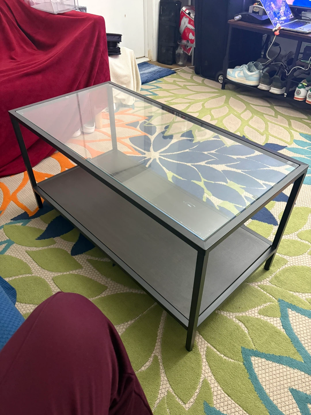 Glass Top Coffee Table with Lower Shelf - photo 2