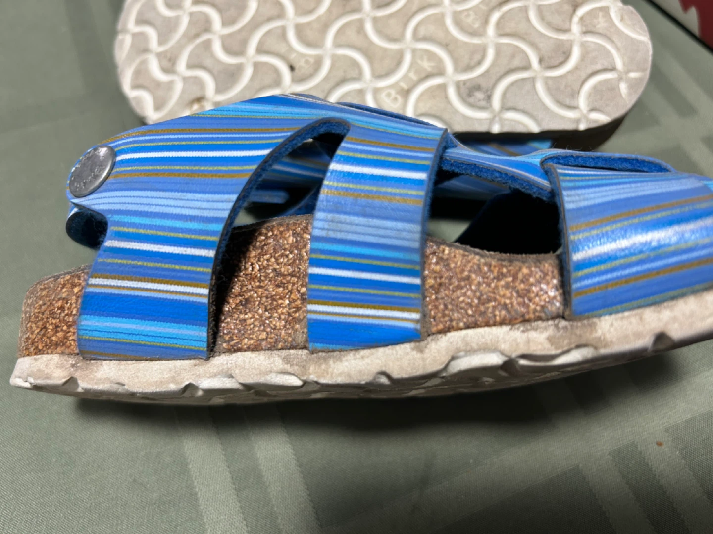 Birkenstock Blue Striped Sandals - photo 5