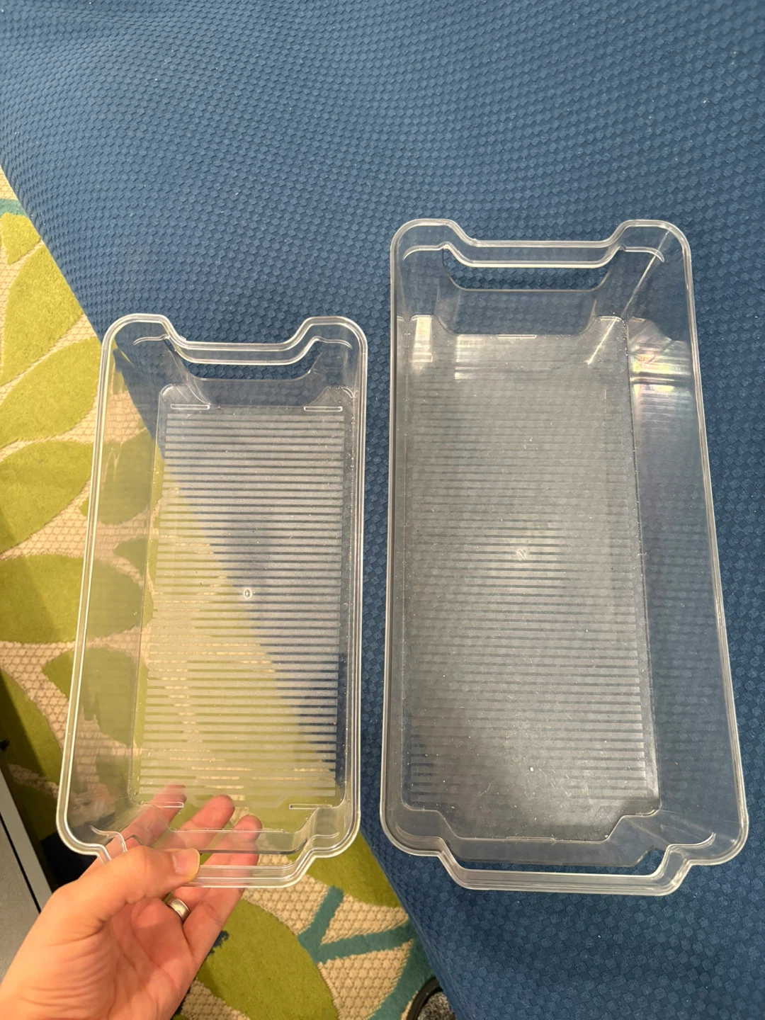 Clear Plastic Storage Bins - Set of 2