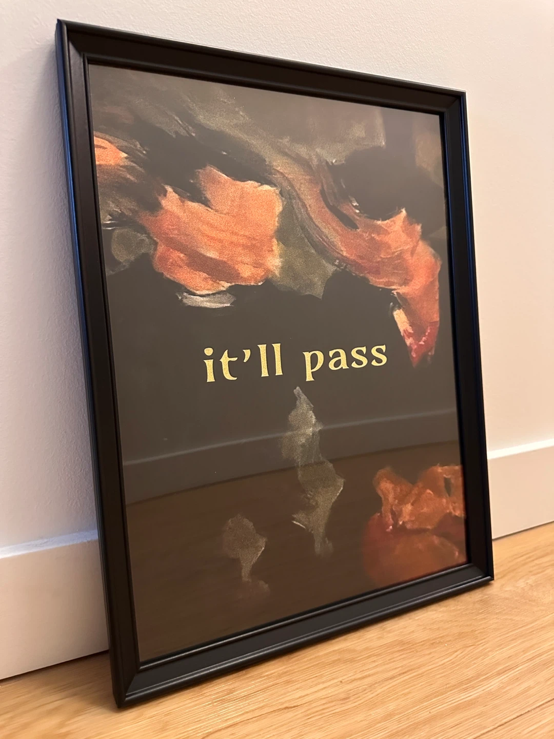 Framed Art Print "it'll pass" with IKEA frame 31x41 cm - photo 2